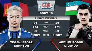 Dilshod Abdumurodov (UZB) vs. Enkhtur Tegshjargal (MGL) ASBC U22 Championships 2023 QF's (60kg)