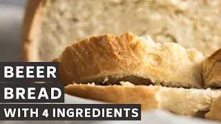 Make BEER BREAD with 4 INGREDIENTS (bake in a dutch oven for AMAZING CRUST)