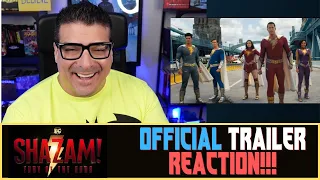 SHAZAM FURY OF THE GODS | OFFICIAL TRAILER REACTION!!! | DC | Warner Brothers