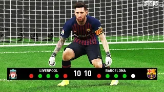 PES 2019 | goalkeeper MO SALAH vs goalkeeper L.MESSI | Penalty Shootout | Liverpool vs Barcelona