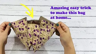 Easy 3 Pocket Wide Bottom Useful Bag Making Trick !!!