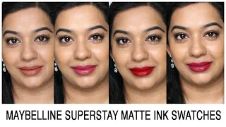 Maybelline Superstay Matte Ink Swatches on Indian Skintone | Mask proof lipstick