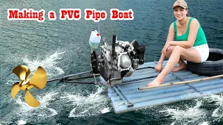 Repair old 1 cylinder gasoline engine , Making PVC Pipe Boats and Propellers