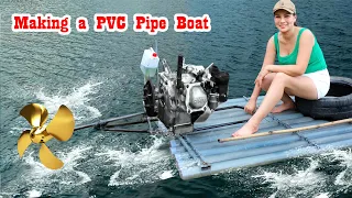 Repair scrap gasoline engines manufacture them into raft propulsion engines, homemade propeller boat