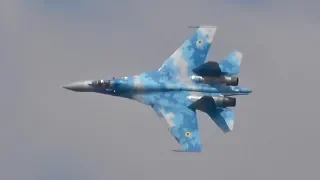 Sukhoi SU-27 Ukraine Air Force flying display RIAT 2018 RAF Fairford AirShow