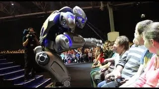 Titan The Robot - Uses Water Jets on Audience! - Front row HD Video - Gadget Show Live 2013