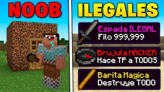 ME PASÉ por NOOB y LE DÍ ITEMS ILEGALES en MINECRAFT 🦴