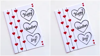 Easy & Beautiful white paper Handmade Happy Valentine's Day Card making 2023|DIY Love Greeting Card