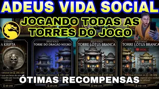 ACABOU NOSSA VIDA SOCIAL! Torre Lótus Branca Fatal + Jogando Todas as Torres do Mortal Kombat Mobile