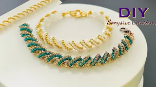 Belle Bracelet || Herringbone Bracelet || DIY Beaded Bracelet
