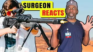 Surgeon Reacts To 50 Cal Explosive Bullets vs Torso Ballistics Anatomy ft  Garand Thumb