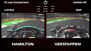 Hamilton vs Verstappen Onboard Lap Jeddah GP - Qualifying