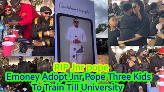 Emoney & Brother Kcee Renew Pledge Of Training Jnr Pope 3kids At His Funer@l In Enugu