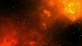 Flames and a Burning Red Night Sky | 4K Relaxing Screensaver