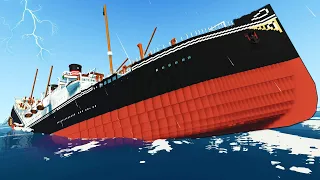 Our Massive Ocean Liner Split in Half During a Storm! (Stormworks Sinking Ship)