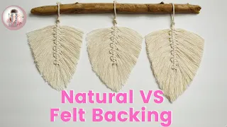 3 Ways to make a Macrame Feather: Natural vs. Stiffener Spray vs. Felt Backing | Part 2