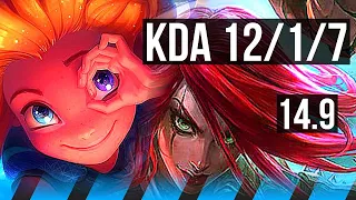 ZOE vs KATARINA (MID) | 12/1/7, Legendary | EUW Master | 14.9