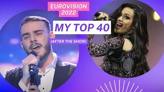 Eurovision 2022: My Top 40 (After the Show) [with comments]