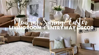Neutral Spring/Easter Decor || Livingroom + Entryway