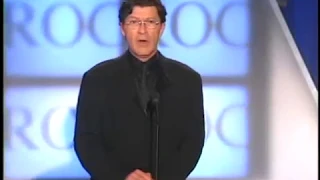 Robbie Robertson inducts Eric Clapton Rock and Roll Hall of Fame inductions 2000