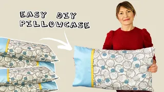How to Sew a Pillowcase / Pillowcase Sewing Beginner Tutorial / DIY