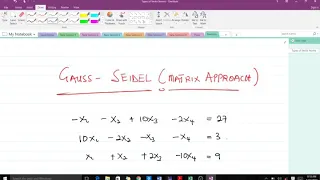 Gauss-Seidel (Matrix Approach)