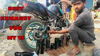 different types of exhaust for Mt 15 || Mt 15 New Model akrapovic exhaust install || Crazy Boy MSK