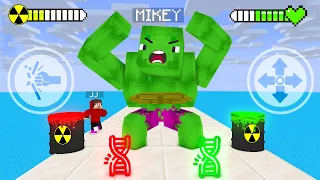 Mikey Turn to HULK - Mutant Radioactive Game with JJ - Maizen Minecraft Animation