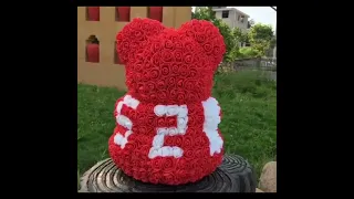 Rose Bear Christmas Valentine gift Foaming Flower Bear handmade gift immortal Rose Bear