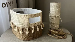 AMAZING BASKET MADE OF JUTE AND ROPE WITH YOUR OWN HANDS! 😍 SURPRISED EVERYONE! DIY