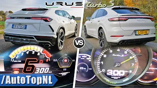 LAMBORGHINI URUS vs PORSCHE CAYENNE TURBO S | 0-300KMH 3000M DRAG RACE | SOUND & POV by AutoTopNL