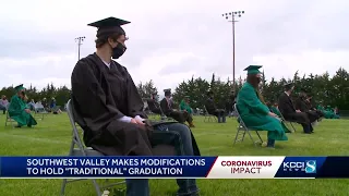 Rural Iowa school holds graduation at football field, 10 feet apart