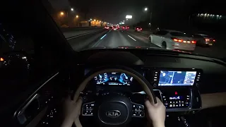 2021 KIA Sorento Hybrid 4WD 6speed POV night drive