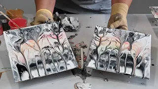 How to Paint Trees WITHOUT A BRUSH Using This Easy Fluid Art  Double Dip Technique!