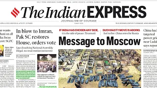 8th April, 2022. The Indian Express Newspaper Analysis presented by Priyanka ma'am.