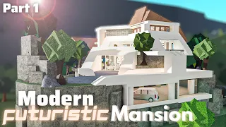 Modern Futuristic Mansion (No Large Plot) ~ Bloxburg Build [Part 1/3] || Roblox