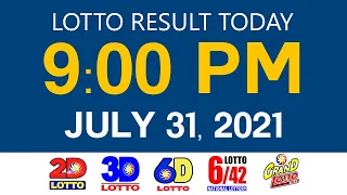 Lotto Results Today July 31 2021 9pm Ez2 Swertres 2D 3D 6D 6/42 6/55 PCSO