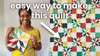 Scrappy Hunter Star Quilt Tutorial 💚 Make This Complicated-Looking Pattern EASY With HST's