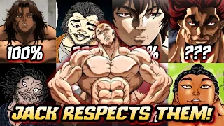 JACK HANMA'S LEVEL OF RESPECT FOR OTHER BAKI CHARACTERS