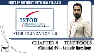 ISTQB FOUNDATION 4.0 | Tutorial 59 | Sample Questions of Chapter 6 | Test Tools | ISTQB Exam