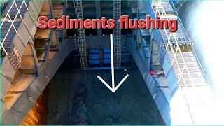1st day of dam flushing| Sediments flushing| Reservoir slit removal