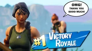 acting like a DEFAULT SKIN then CARRYING a KID to his FIRST WIN ..