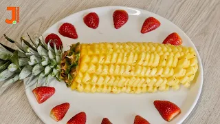 Sliced Pineapple for Food Parties | Fruit Cutting Tricks | J. Pereira Art Carving