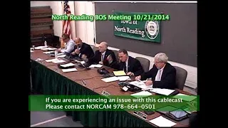 North Reading MA Board of Selectmen Meeting 10/21/14