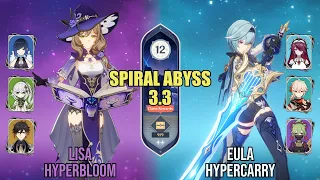 Lisa Hyperbloom & Eula Hypercarry - Spiral Abyss 3.3 - Floor 12 (9★)