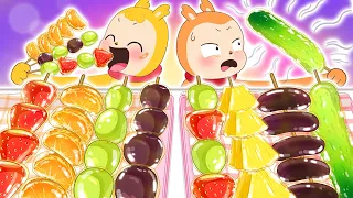 🍡알록달록 과즙팡팡🍡과일탕후루 애니먹방 Fruit tanghulu Mukbang Animation ASMR / SQUKING / 스쿠킹