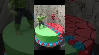 Spider and Hulk cake design 🥰😋😍 #trending #viral #viral #shorts #spiderman #hulk #youtubeshorts