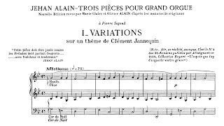 Alain, Jehan (1937): Variations sur un thème de Clément Janequin, JA 118 - Marie-Claire Alain