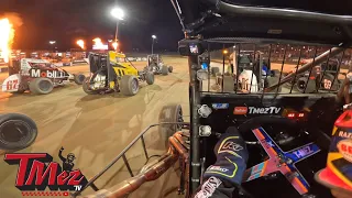 ELDORA SPEEDWAY 4 CROWN NATIONAL 👑 TmezTv Catches USAC Midgets BiG Crash!