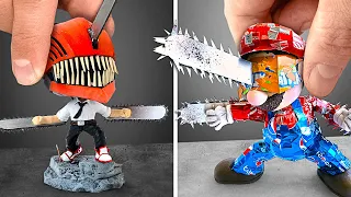 Dupla imparável de serras elétricas: Chainsaw-Man e Mario Chainsaw Figures Makeover!